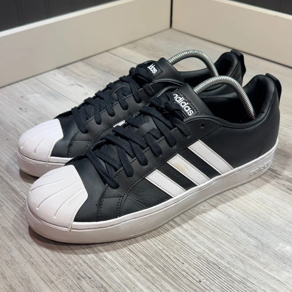 Adidas Streetcheck Cloudfoam Court Men's Sz 10 Low Black White